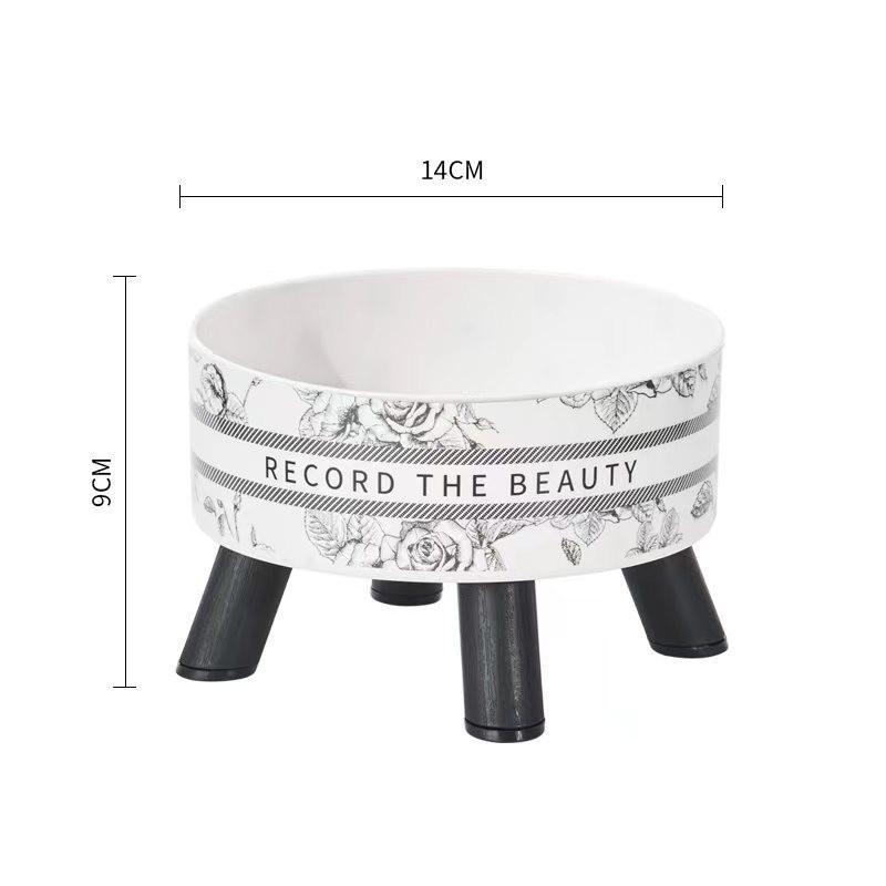 Anti-Spill High-Footed Stainless Steel Pet Bowl for Cats and Dogs with Neck Protection