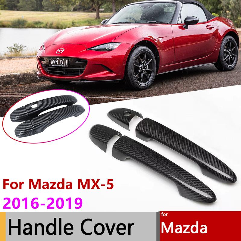 For Mazda MX-5 MX 5 MX5 ND Roadster 2016 2017 2018  Carbon Fiber Door Handles Cover Trim Set Protective Sticker Accessories