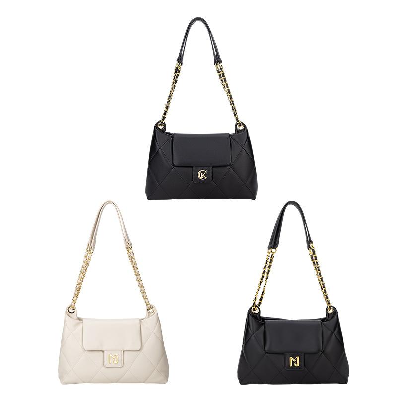 Wandering Bag, Women's New Travel Season Garbage Bag, High-end Sense, One Shoulder Small Fragrant Wind Diamond Grid Chain Armpit Bag