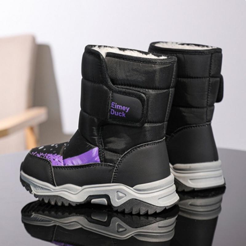 Girls' Long Snow Boots with Fleece and Thick Cotton Boots
