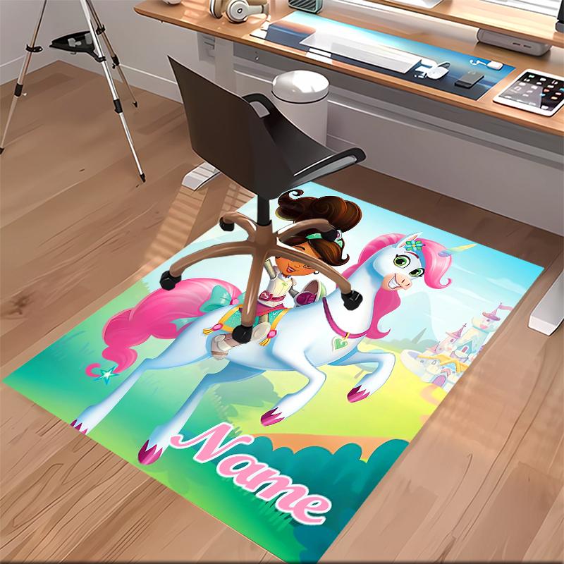 Custom personalization Nella the Princess Knight Print Area Rug - Soft, Washable Non-Slip Indoor Mat,Living Room,Home&Office Decorative Rug