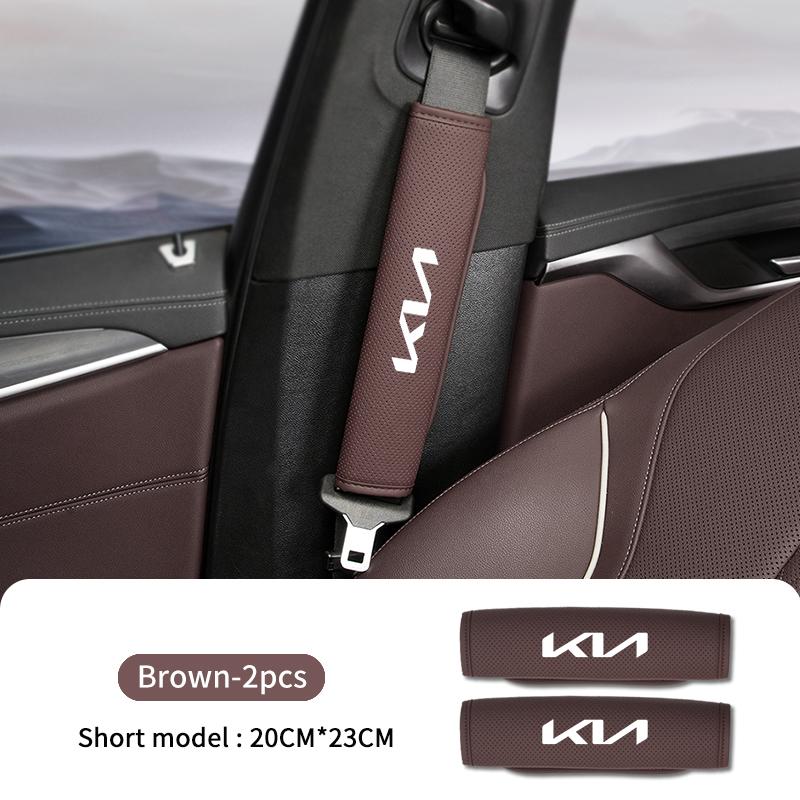 ABF3 Leather Car Seat Safety Belt Soft Protector Shoulder Strap Pad For KIA Sorento Stinger Soul Spectra Niro Cadenza Sephia