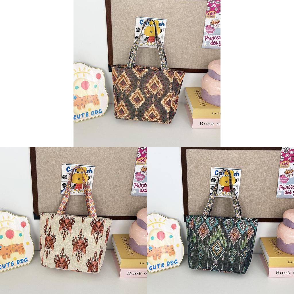 Cotton Linen Crossbody Bag With Embroidery And Magnetic Closure For Daily Use