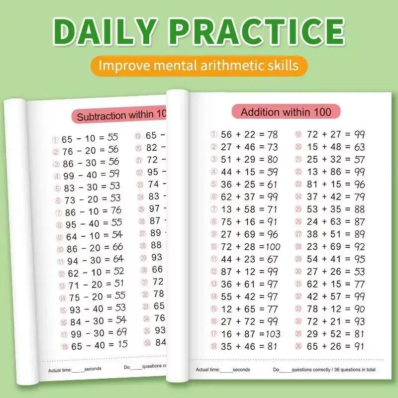 Quick Calculation Addition Subtraction Exercise Book Math Arithmetic Training Books 10-100 Number Practice