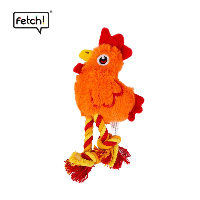 Feiqi Squeaky Dog Toy - Duckling Rope Knot Plush for Tug-of-War