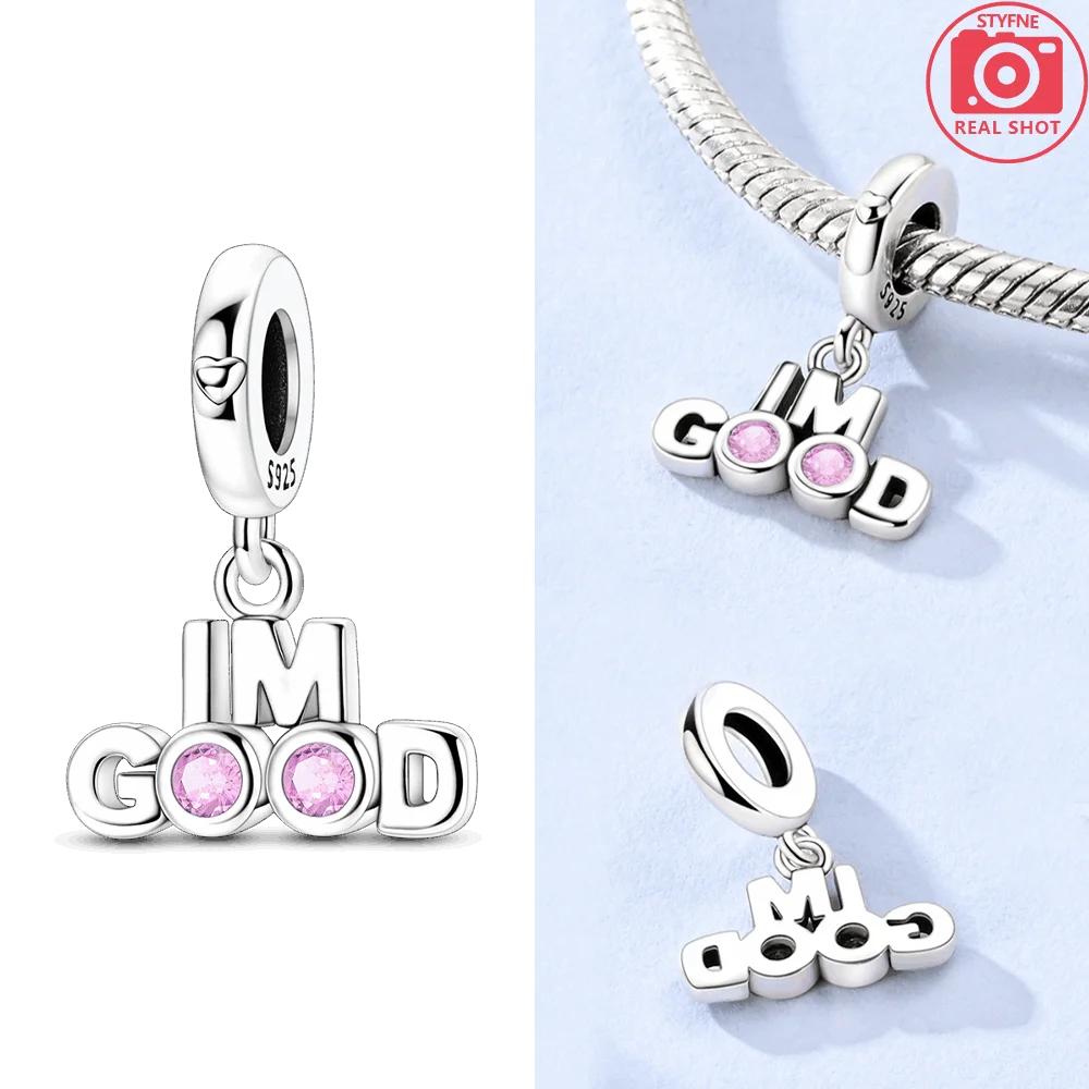 Rose Flower Pink Pendant Heart Green Zircon Wing Original Copper Bead Fit Bracelet Delicate Acessory Women Diy Gift Jewelry