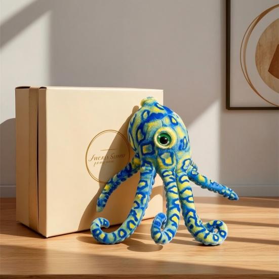 Realistic Octopus Plush Toy Soft Stuffed Animal Doll Cute Sea Creature Pillow for Kids