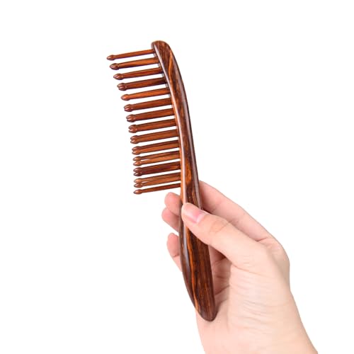 TAN MUJIANG Wooden Hair Comb "Suiun" by Tan Mokusho. Curved Design, Natural Materials, Modern and Simple Aesthetics.