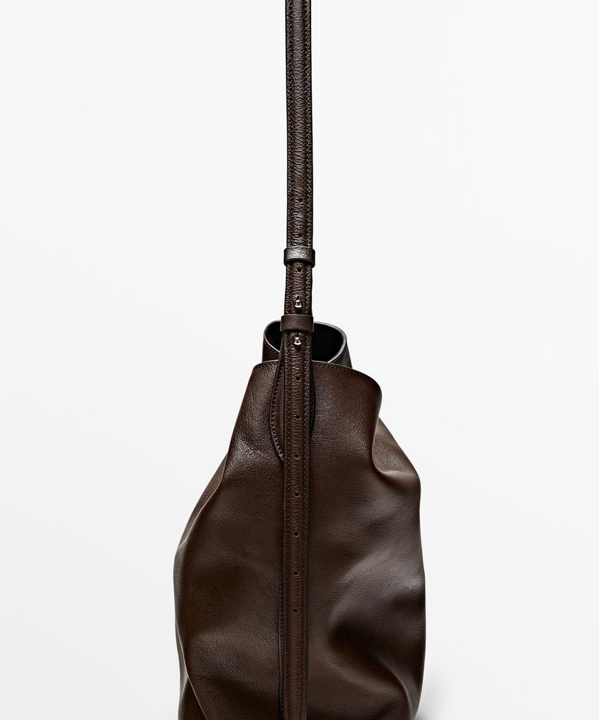 Massimo Dutti Napa Leather Bucket Bag