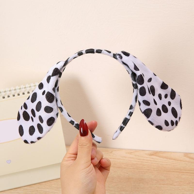 Puppy Headbands Cosplay Spotted Hairbands Dalmatian Headwear Makeup Washing Face Hairbands Birthday Party