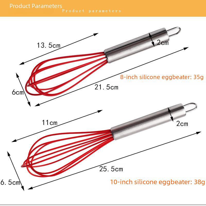 Stainless Steel Silicone Egg Beater - Manual Mixer for Baking and Cooking.