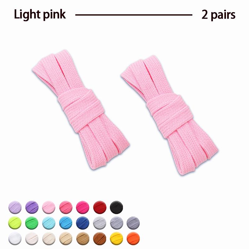 2Pair Flat Cotton Shoelaces Wide Sneaker Replacement Shoe Laces Classic Colored Shoelaces 80/100/120/140/160cm Unisex Shoestring
