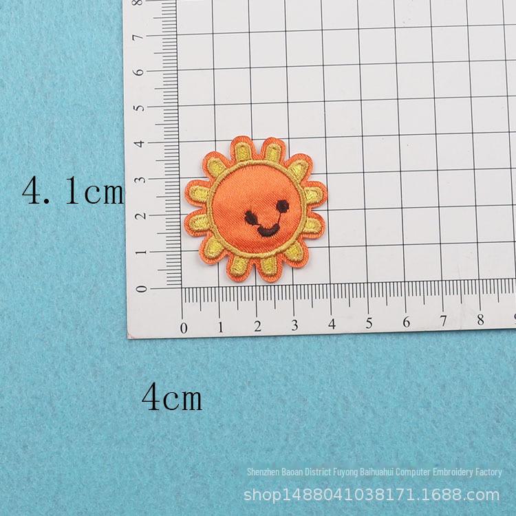 Adorable Mini Fruit & Veggie Embroidery Patch Stickers - Small Cartoon Sunflower Design for DIY Clothing