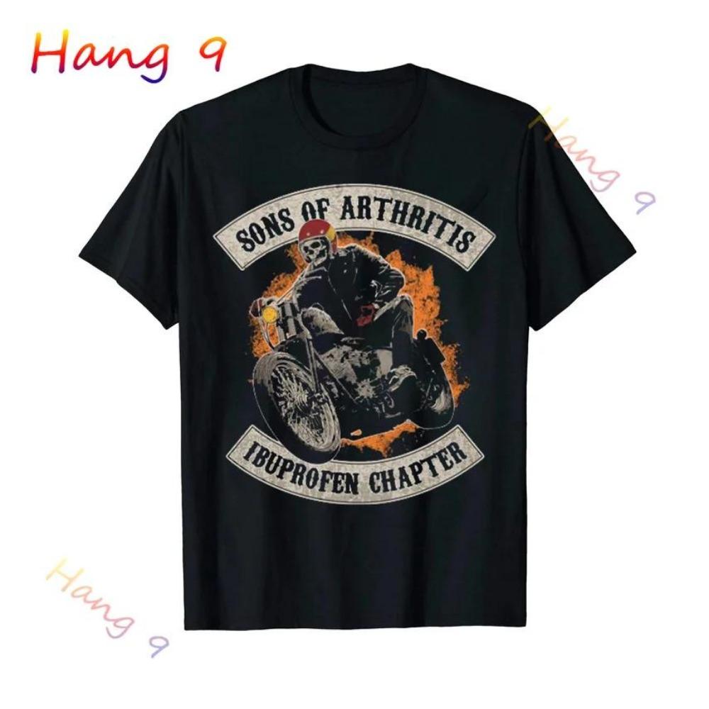 Söhne mit Arthritis Ibuprofen Kapitel Lustige Biker Schädel T Shirt Schwarz Vintage Herren Grafik T Shirts