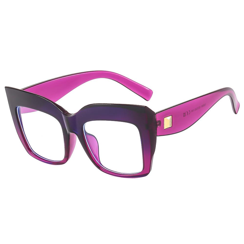 Oversized Women's Glasses Frame Fashion Blue Purple Computer Eyeglasses Men Retro Square Frames Transparent Lens Eyewear