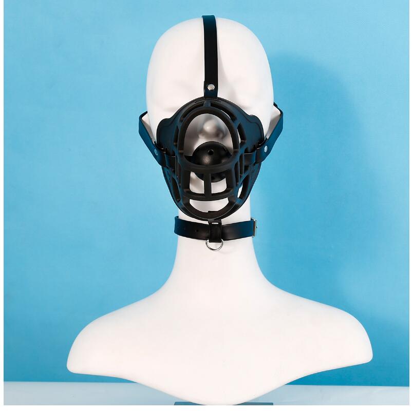 VaHppy Gag+Mask Set Dog Mouth Masks Adjustable size PU Black/Red SM BDSM Sex Toys Couple Games Alternative Stimulation Bondage