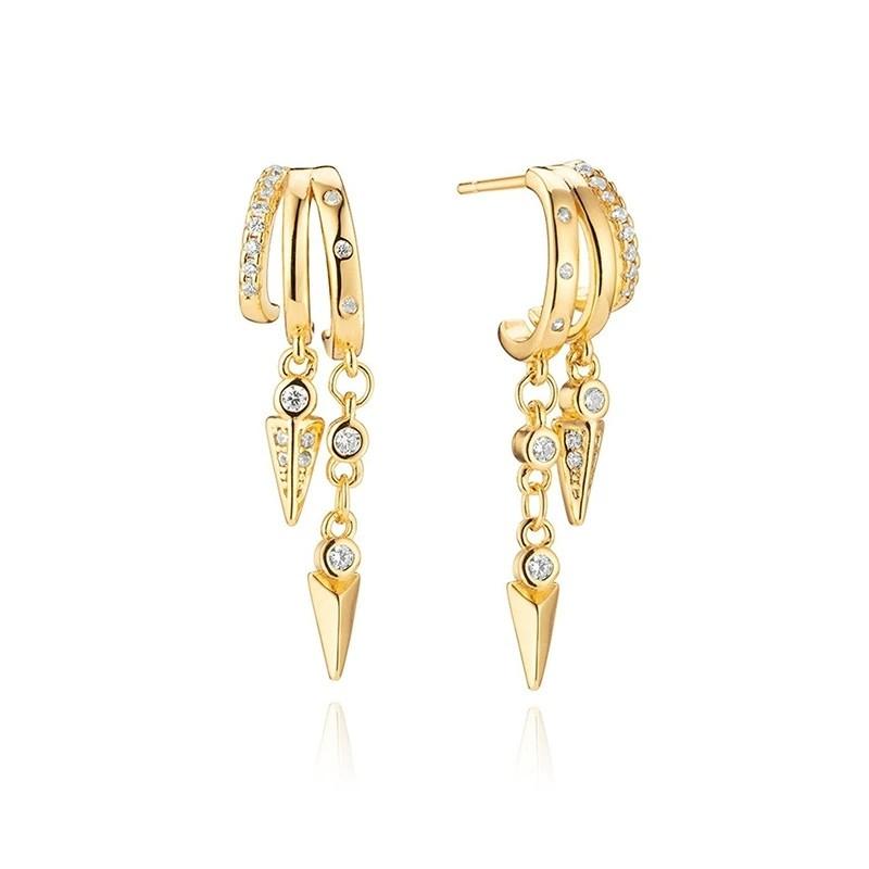 Fashion Jewelry 18K Gold Plated 925 Silver Earrings Piercing Jewelry 925 Sterling Silver Tassel Chain Stud Earrings for Women