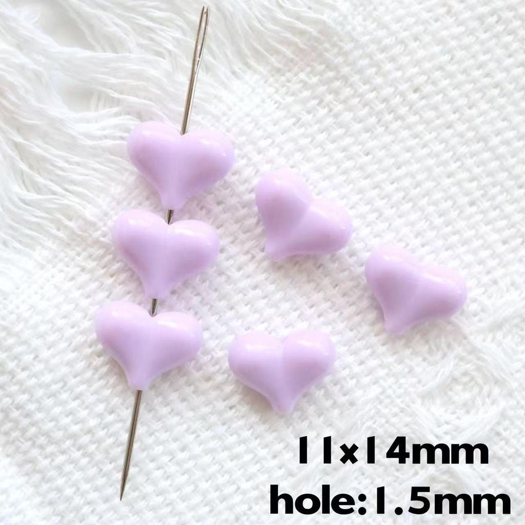 Seven-Color Small Peach Heart Acrylic Beads 11x14mm for DIY Phone Chain Pendants