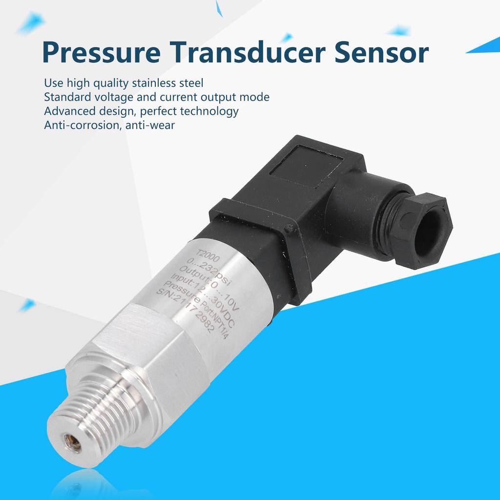 Sensor Transducer Pressure Transmitter 0-232 Psi, ASIC Technology, Corrosion Resistant, Wear Resistant, 0-10V Output with Ceramic Diaphragm for Civil