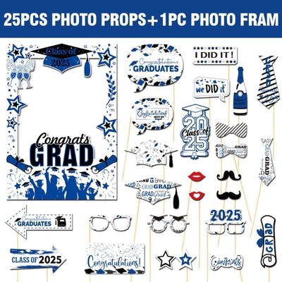 Decorative Photo Booth Accessory Graduation Season Decoration Photography Props for Parties Elegant Paper Picture Frame