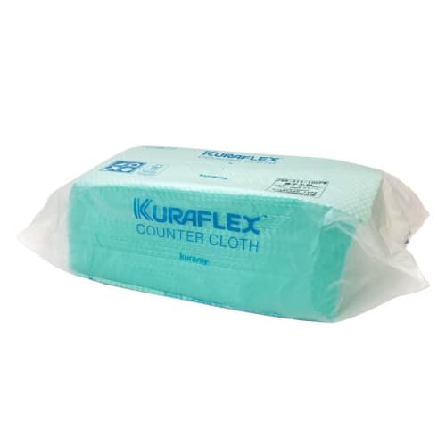 Kuraray Kuraflex Counter Cloth ZNB-512-100PW, Thin, 30 X 61 Cm, 100 Sheets, Rayon Polyester, Green