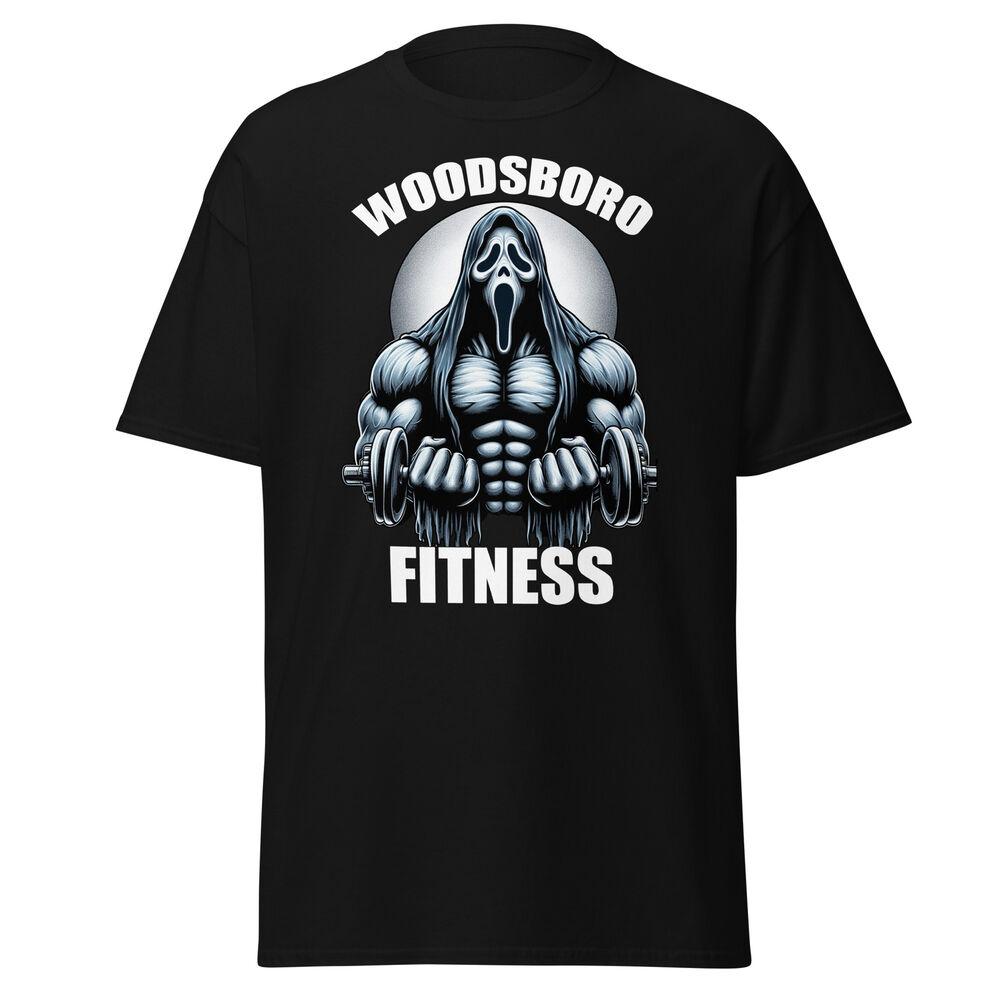 

Прирост Призрачного Лица: Коллекция футболок Woodsboro Fitness Scream L