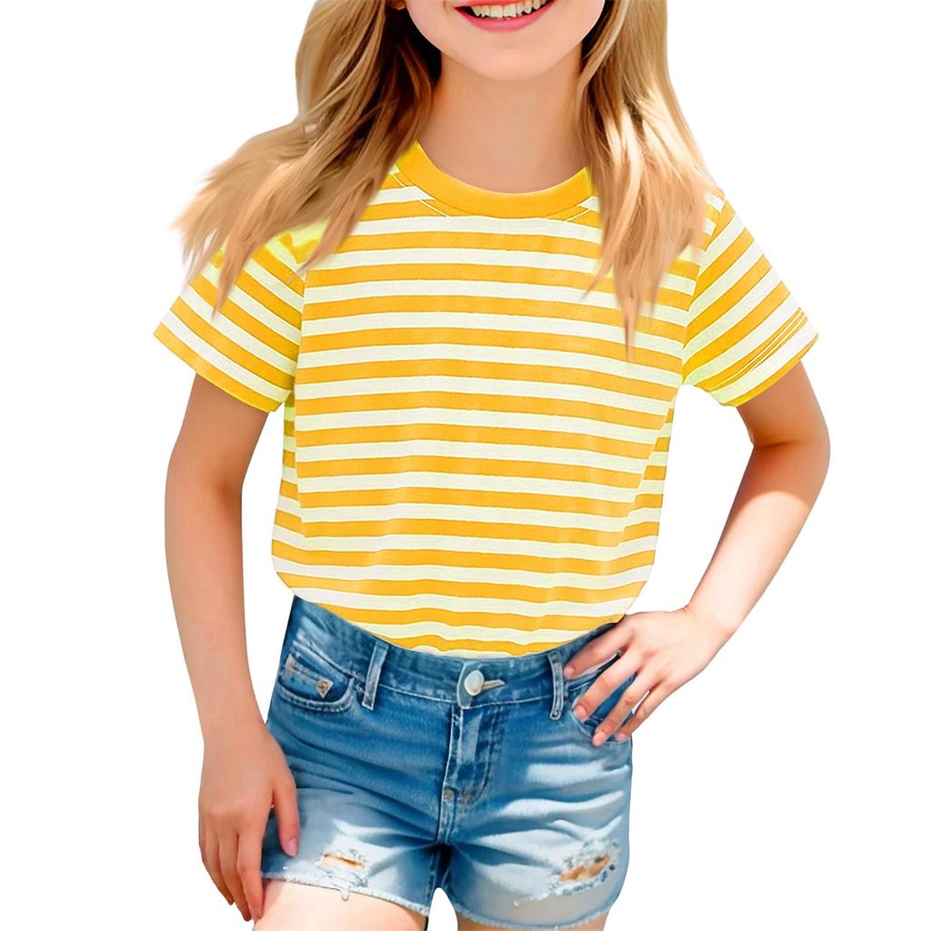Children's Casual Short-sleeved Printed Round Neck Fashionable T-shirt Top