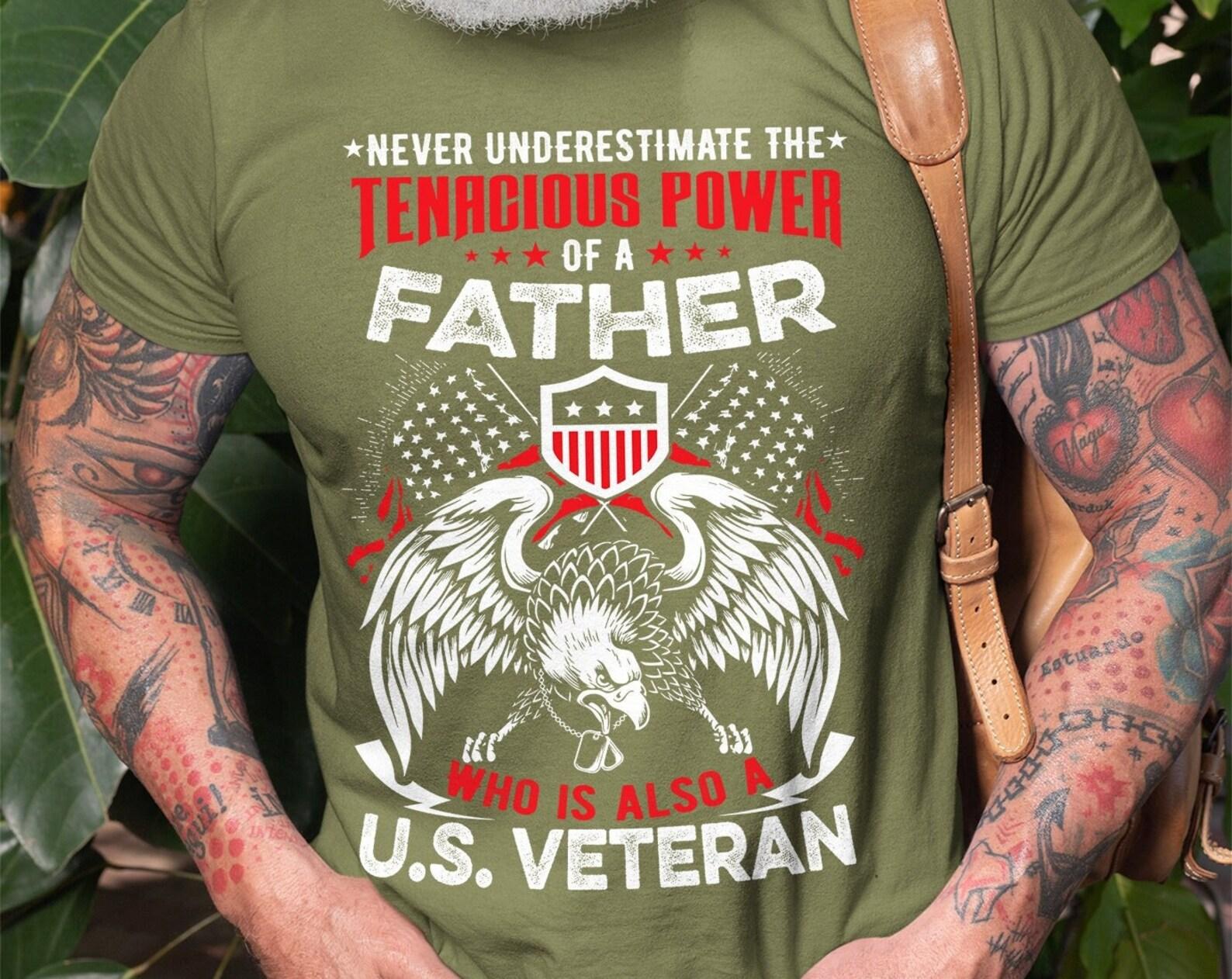 Mens Veteran T-Shirt US Veteran Shirt Father Military Shirts Father Veteran Shirt Father s Day Veteran Shirts Patriotic Gifts For Men XL