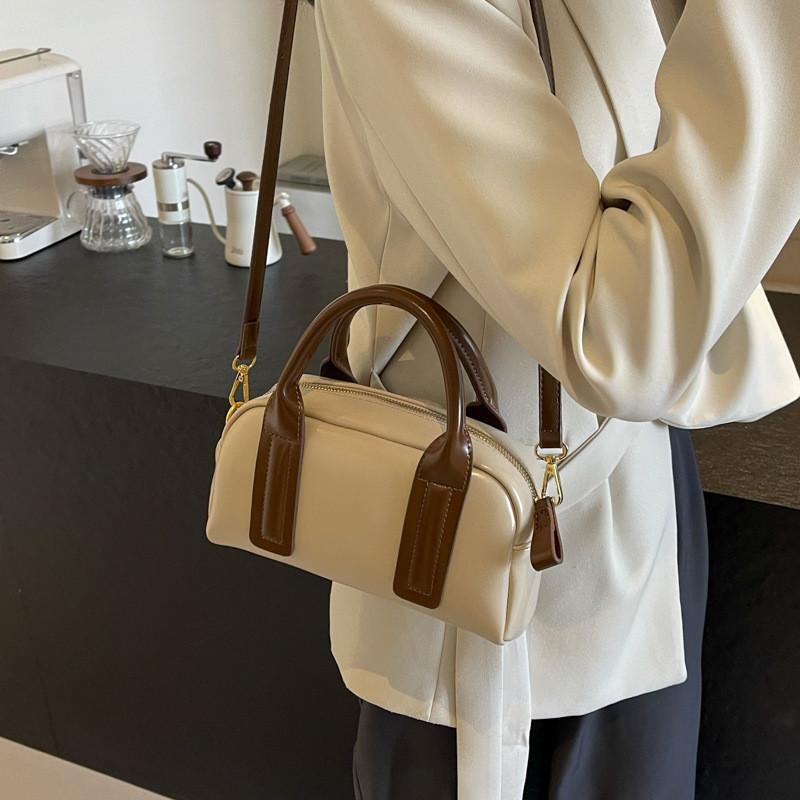 Popular Retro Fashionable Small Niche Patchwork Handbag 2024 New Spring Simple Shoulder Slant Bag хаки