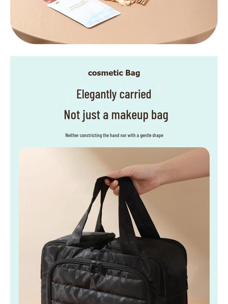 2025 Fashionable Minimalist Women's Large-Capacity Travel Makeup Bag - Portable, Lightweight, Partitioned Storage for Toiletries