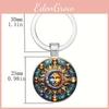 Glass Key Holder With Sun Moon Illustration Durable Key Accessory For Home Or Travel