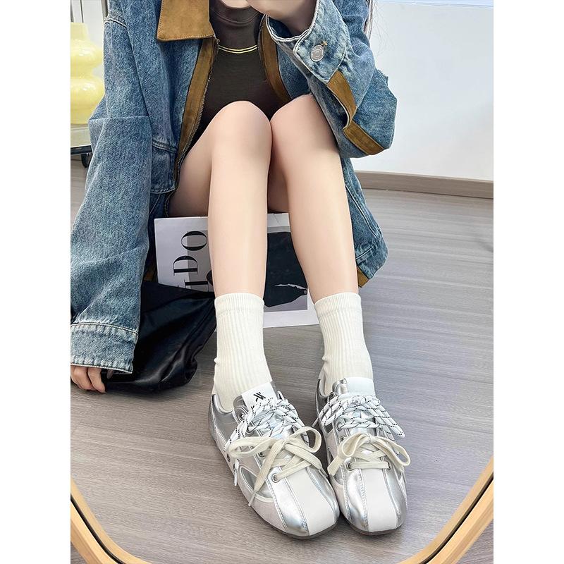 Ballet style inner height increase German training shoes women's 2025 new retro color matching versatile comfortable sports and leisure Forrest Gump