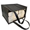 Non-Woven Black And Gray Simple Foldable Portable Non-woven Large Capacity Reusable Grocery Duty Shopping Bags Totes Handbag