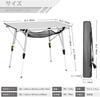 Timber Ridge Outdoor Table Folding Height Adjustable Load Capacity 30kg Aluminum Roll Table with Storage Bag Compact for Camping Weight