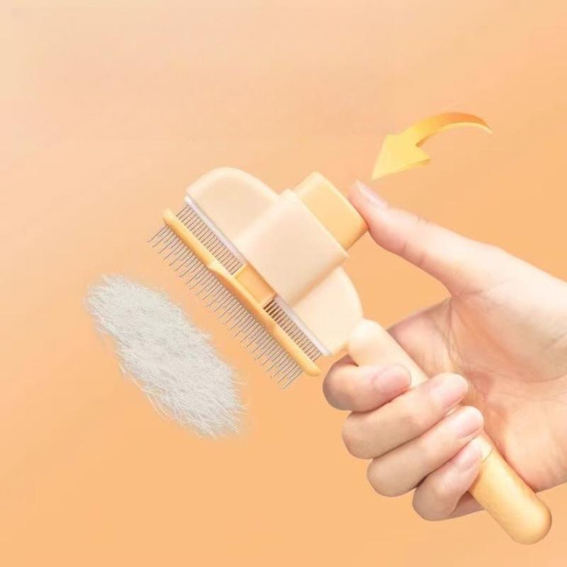 Self Cleaning Pet Brush for Cats Dogs Deshedding Tool Dematting Comb for Long Hair Removes Loose Fur