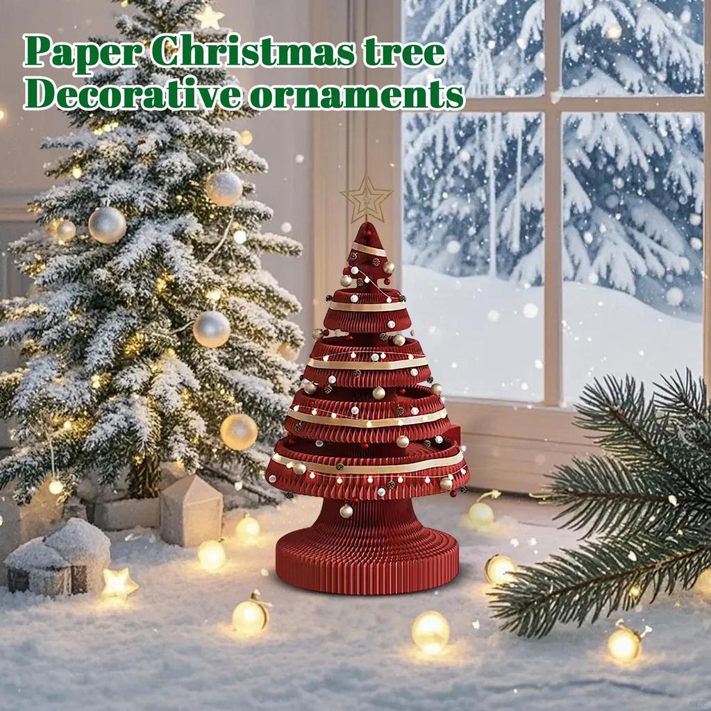 Paper Christmas Tree Decoration, Festive Creative Desktop, Living Room, Home Window