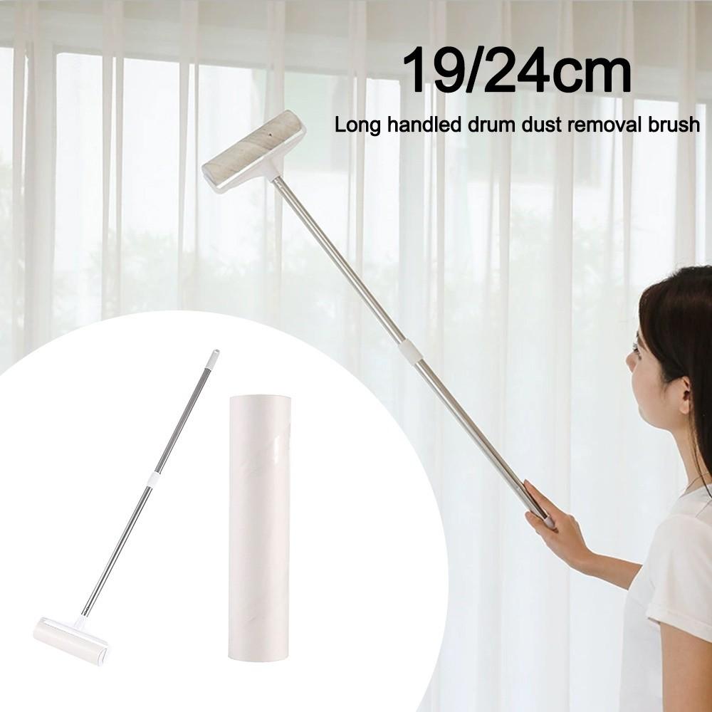 Tearable Long Handle Lint Roller Brush Telescopic 19/24cm Pet Hair Remover Roller Dust Removal Drum For Home Bedroom Car Seats