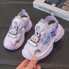 Summer Girls Closed Toe Beach Sandals Cartoon Soft Sole Fashion Button Shoes for Big Kids Cute Casual Footwear