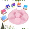 6 Cavity Design Silicone Cake Mold Silicone Material 3D Shape Bake Tool DIY Crafts Non-Stick Surface Gingerbread House Mold