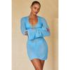 Holiday Hollow Out Mini Dress Women Knit Lace Up Long Flare Sleeve Beach Dresses, Lady Vacation Solid Vestidos