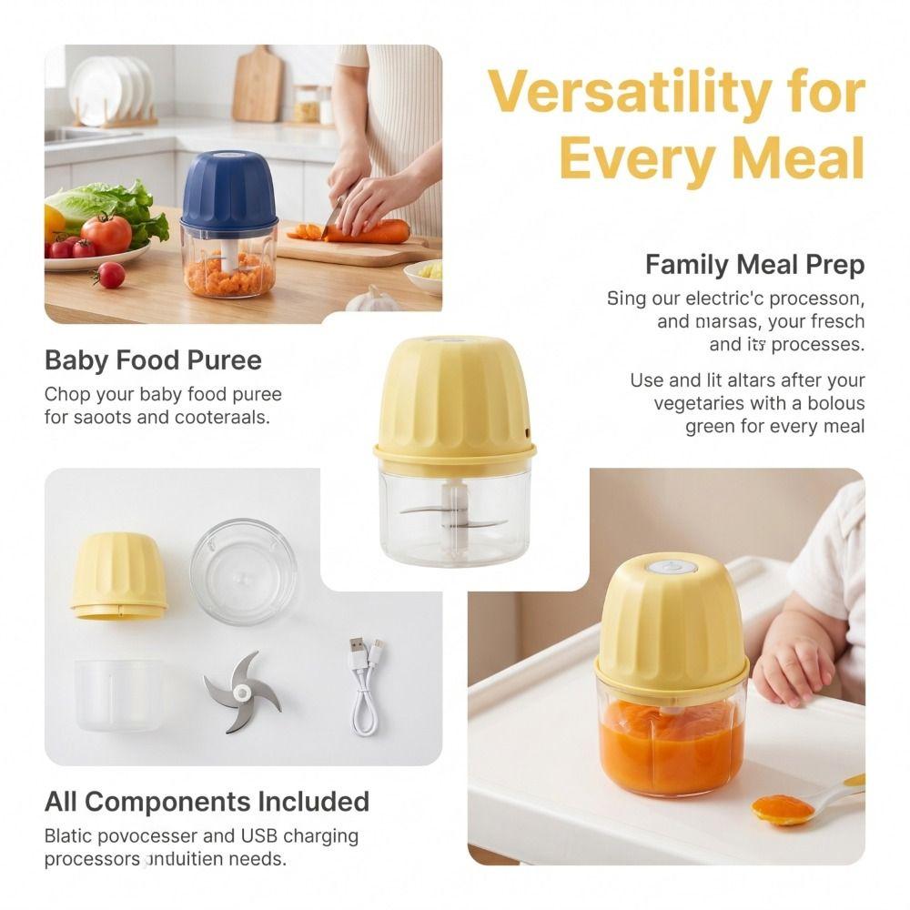 Electric Electric Garlic Crusher Small-Sized Wireless Blender Garlic Grinder  Chopping Garlic