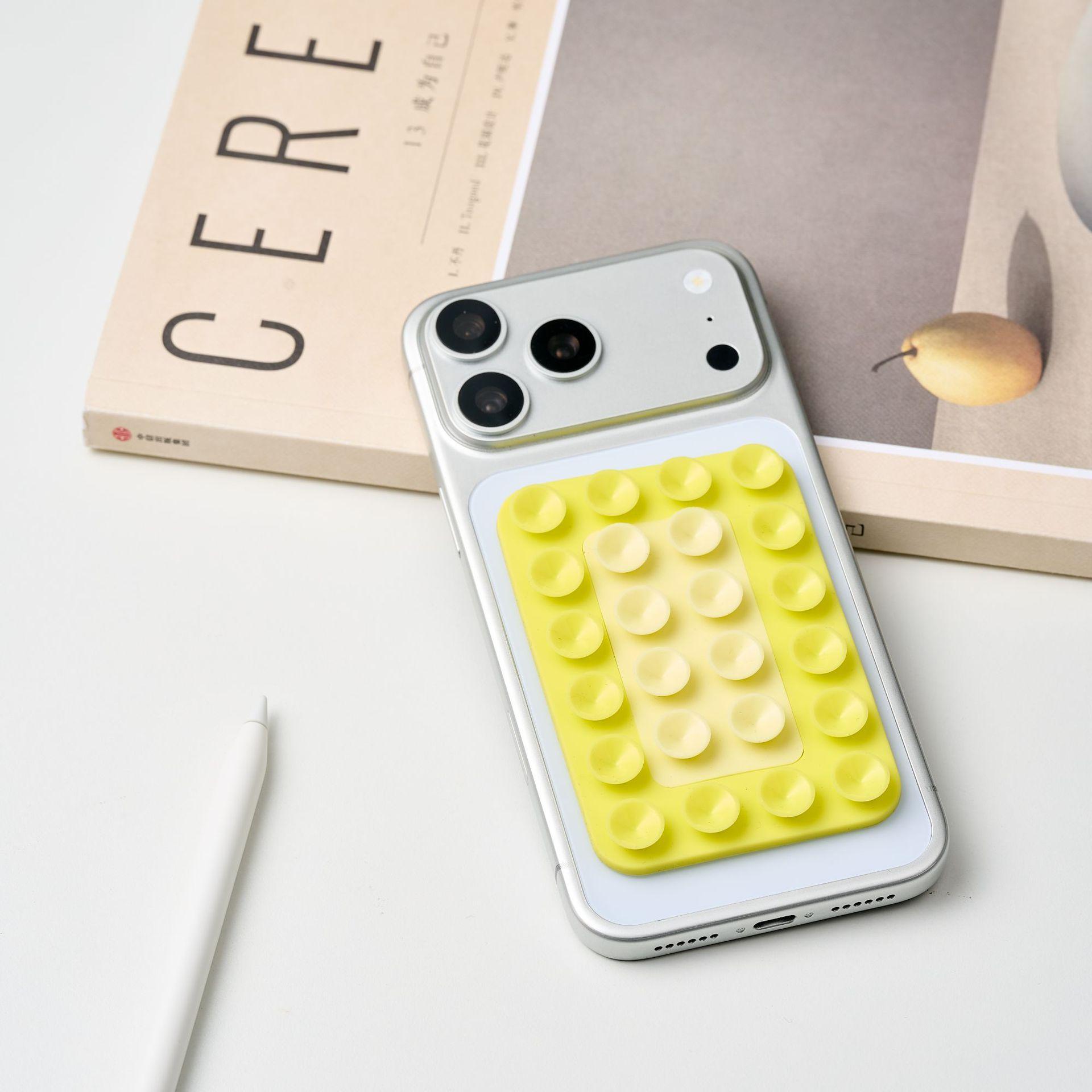 Mobile phone silicone multi-functional color matching suction cup 24 square suction cups, mobile phone case silicone suction cup mobile phone back st