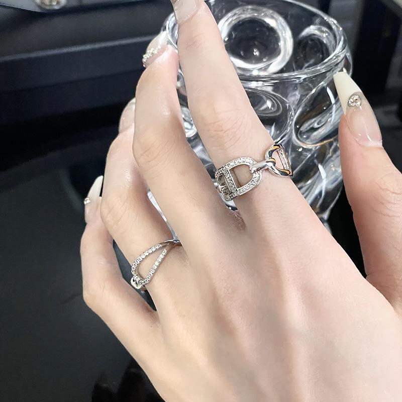 Niche Pig Nose Knot Design Ring Cold Wind Advanced Diamond Zir*****Pening Personality Light Luxury Fashion