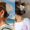 Pinza para el pelo creativa de moda con gradiente de concha, pinza de cangrejo de verano para chica de océano, pinzas para el pelo de cangrejo de moda para la playa, accesorios para el pelo para mujer
