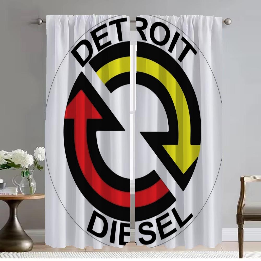

Detroit Diesel Car Modern Living Room Curtains for Camera Blackout Curtain Home Interior Curtains 2 Pieces Tulle for Bedroom W50xH70cmx2pcs-CL