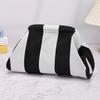 Portable Spring Closure Open Top Colorful Striped Cosmetic Bag Large Capacity Multi-purpose Makeup Pouch Toiletry Bag Gifts