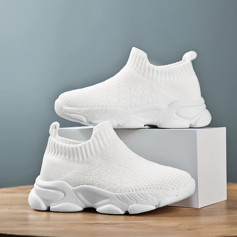 Kids Sock Sneakers Breathable Mesh Slip-on Casual Shoes Lightweight Soft Sole Running Shoes for Girls
