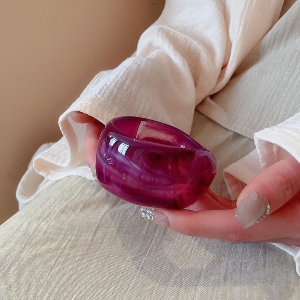 Unregelmäßige Acryl Armreifen Dickes Rundes Armband Vintage Böhmische Armreifen Frauen