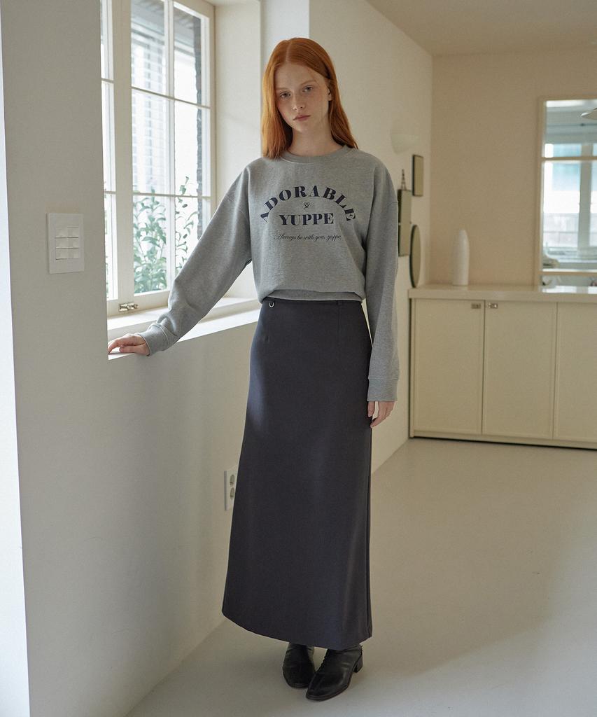 Yeoppe Wool Line Skirt_Charcoal