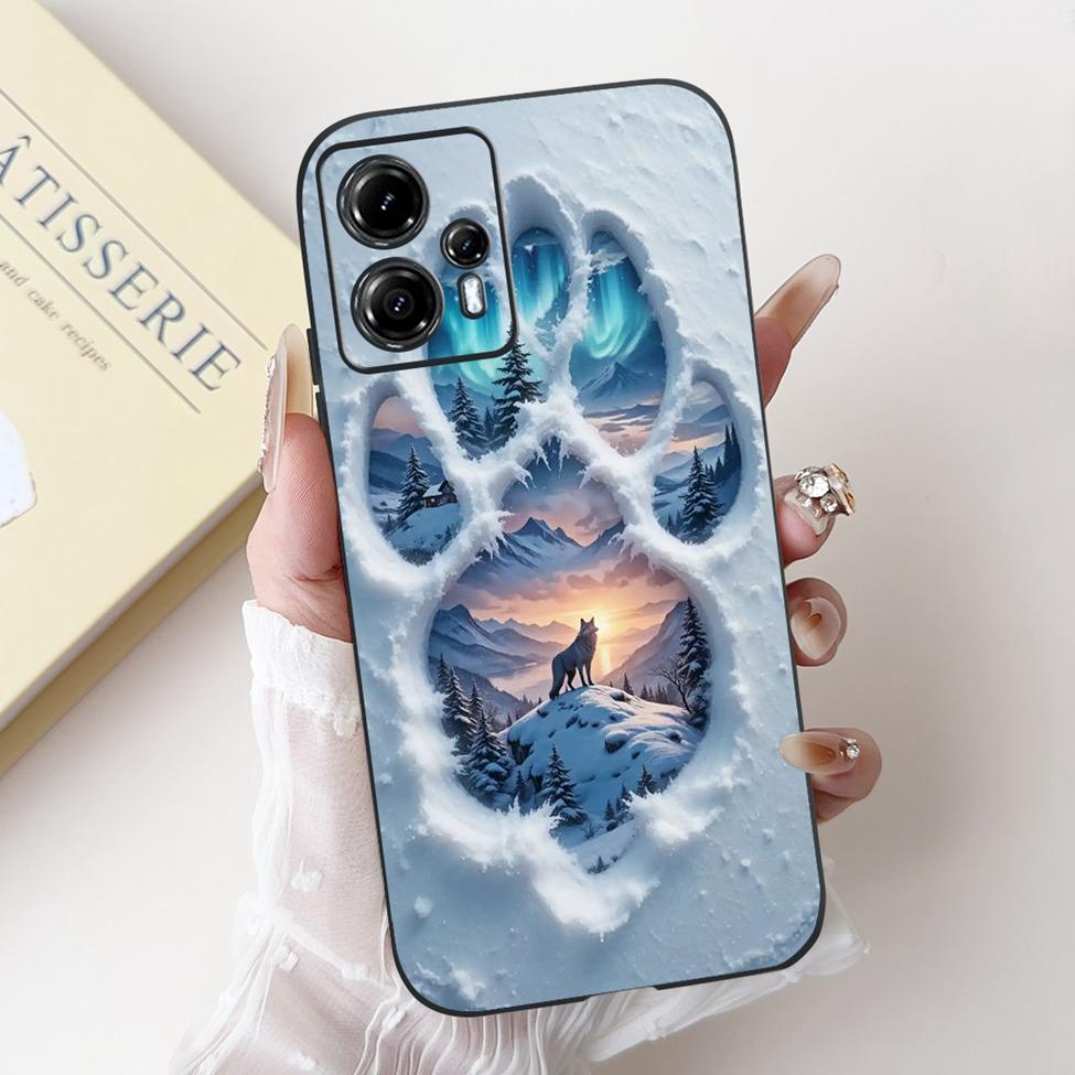 For Moto G13 G14 G15 Phone Cover For Motorola Moto G14 Case Silicone Luxury Fashion Flowers Love Cute Funny Cool Painted Bumper